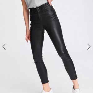 Cream/ off white leather pants